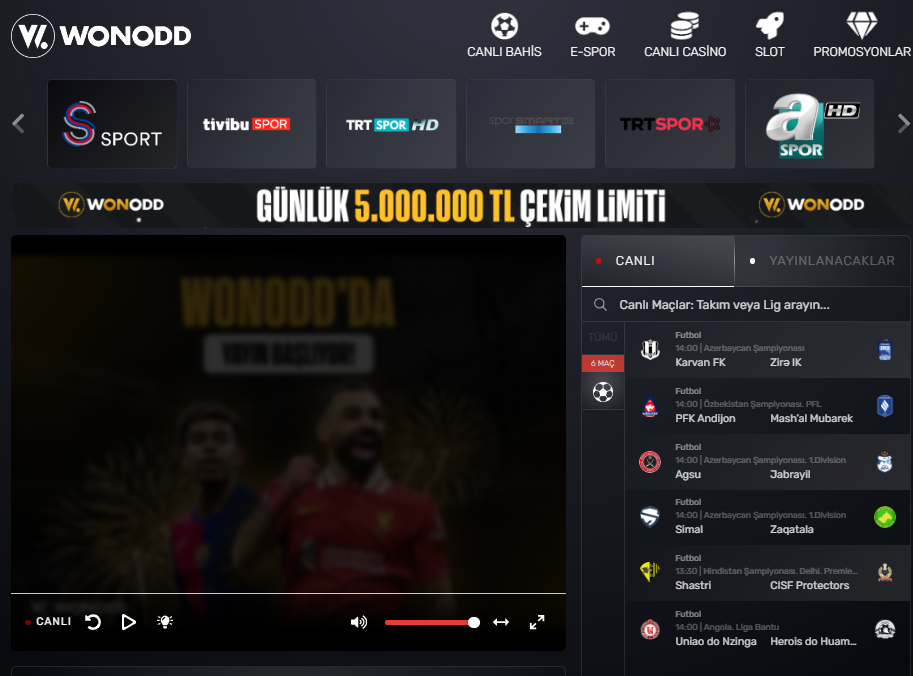 Wonodd tv canlı maç izle